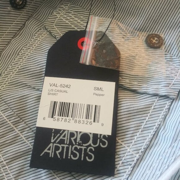 Various Artists men's size S long sleeve striped button up shirt - Picture 16 of 16